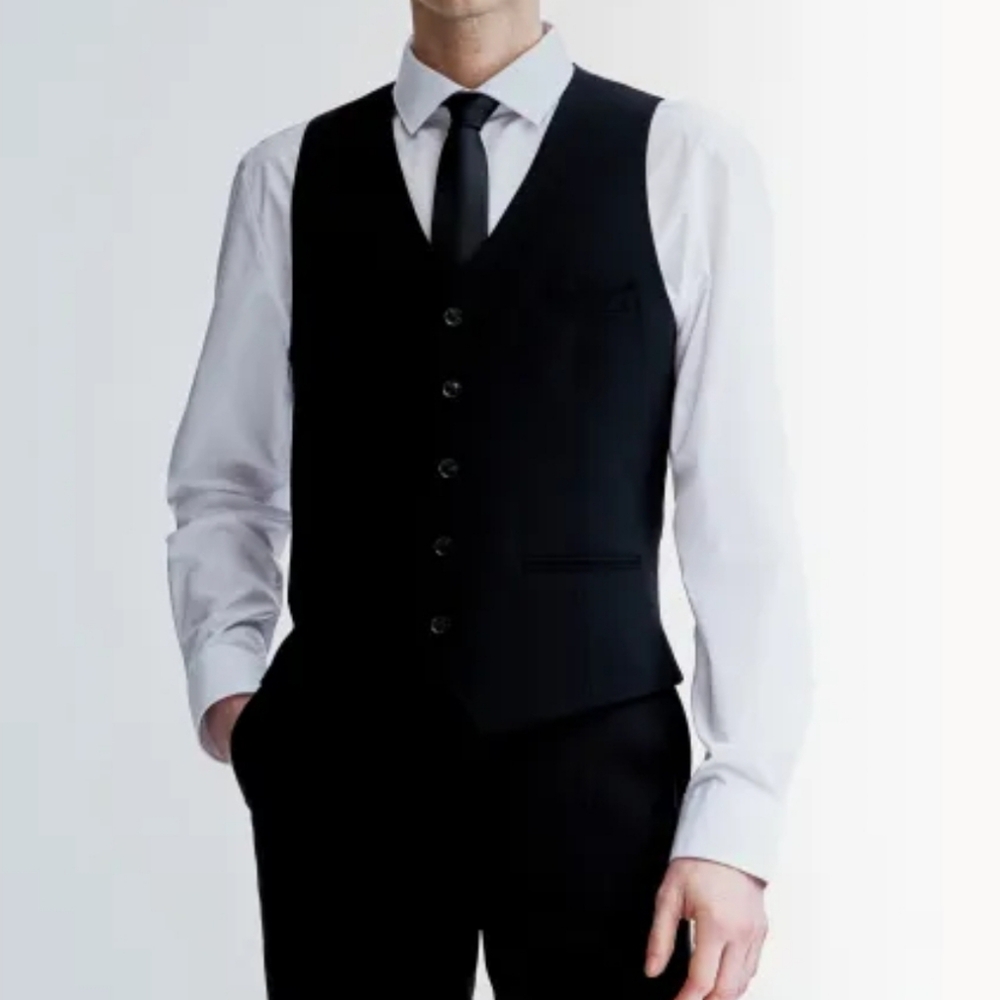H&M Slim Fit Suit Vest Size 38 in Black